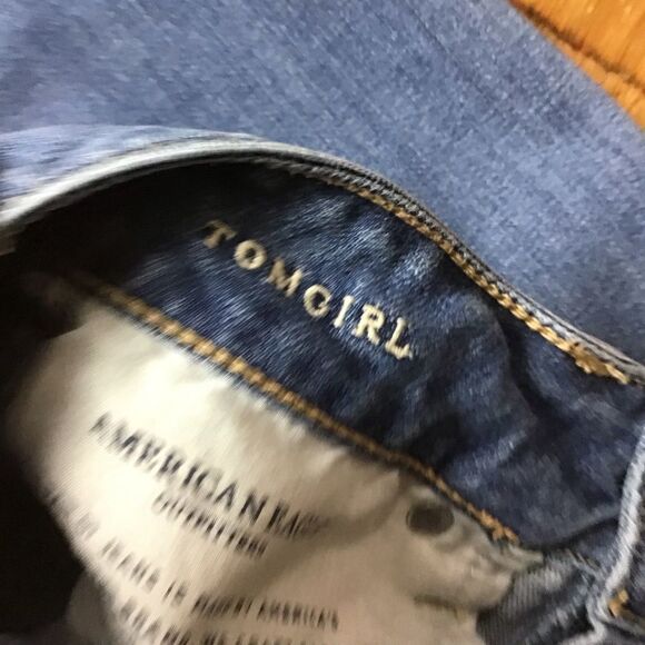 AMERICAN Eagle outfitters Tomgirl jeans ripped jeans distressed damaged size 0 - Picture 3 of 12